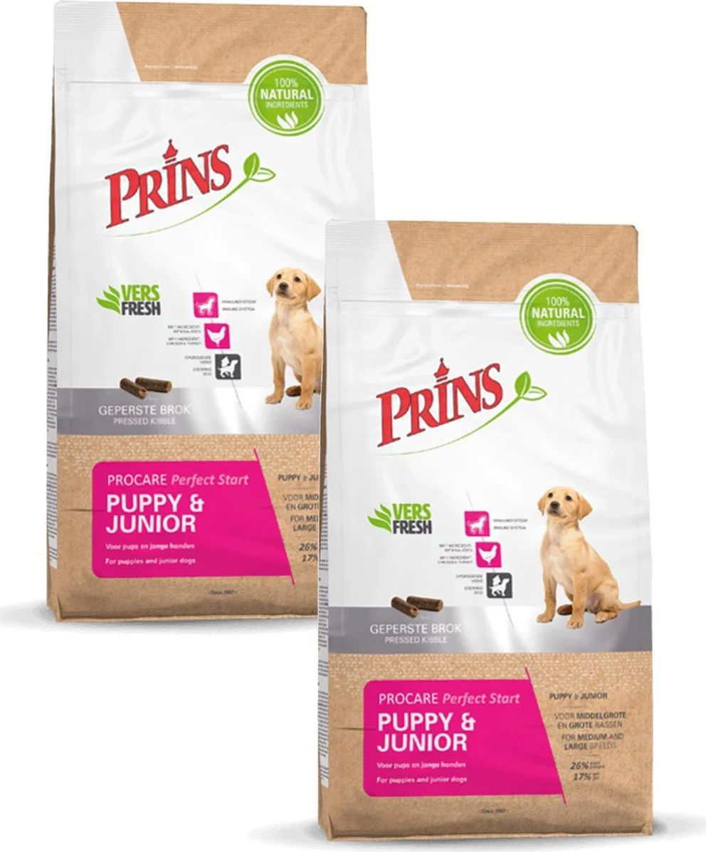 Prins Procare Puppy & Junior Gevogelte - Hondenvoer - 2 x 3 kg