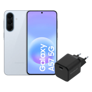 Samsung Galaxy A57 256GB Lichtblauw 5G + BlueBuilt Oplader met Usb C Poort 45W Zwart