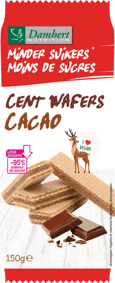 Damhert Low Carb Centwafers Cacao 150GR