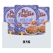 16x PetFoodie Hondenvoer Nat Mix-It-Up Lam 60 gr