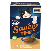 4x Felix Kattensnack Sauce Time Kip & Kalkoen 6x40 gr