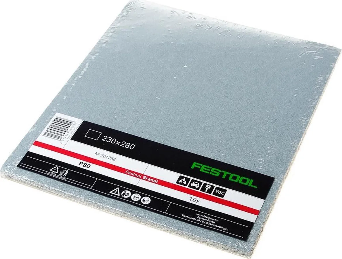 Festool 230x280 P80 GR/10 Handschuurmateriaal Granat VE=10 - 201258