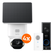 Eufy SoloCam E42 4-Pack + Video Doorbell E340 + Chime