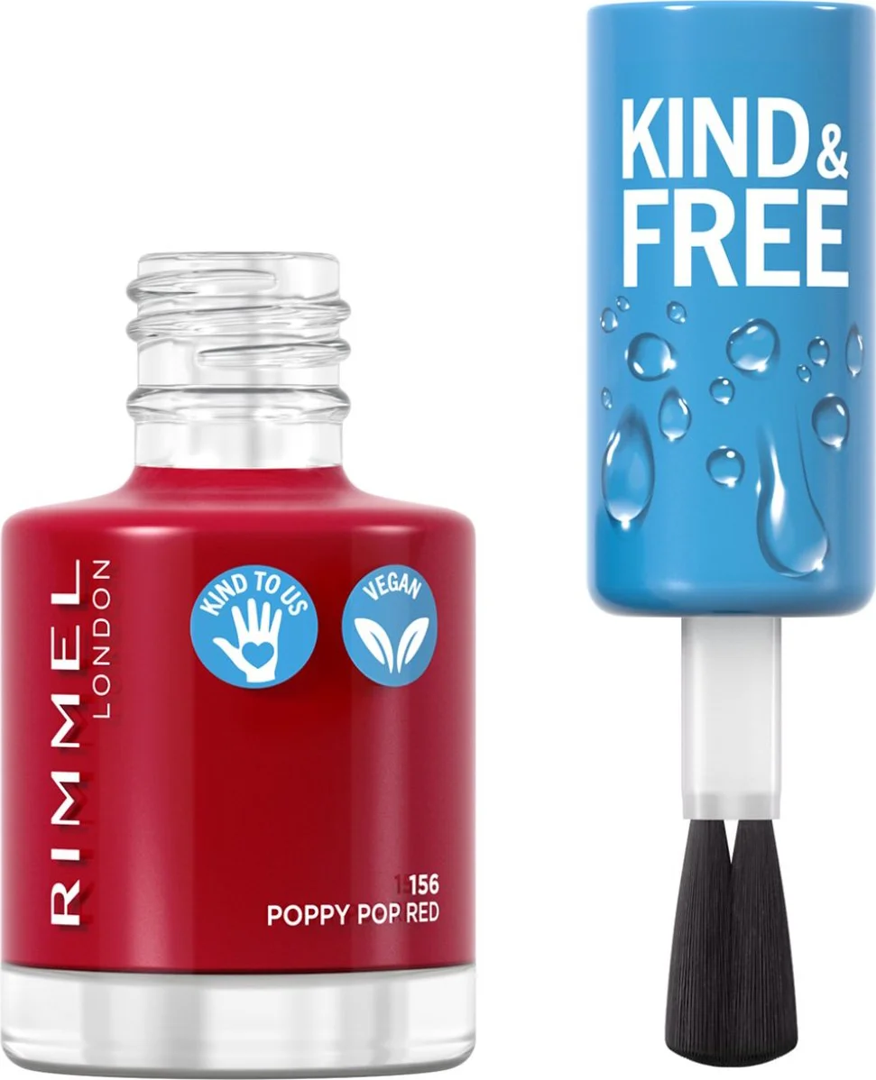 Rimmel KIND & FREE Vegan Nagellak 156 Poppy Pop Red 8 ml