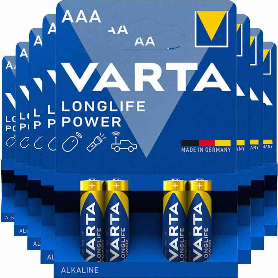 8x Varta Longlife Power Alkaline Batterijen AAA 4 stuks