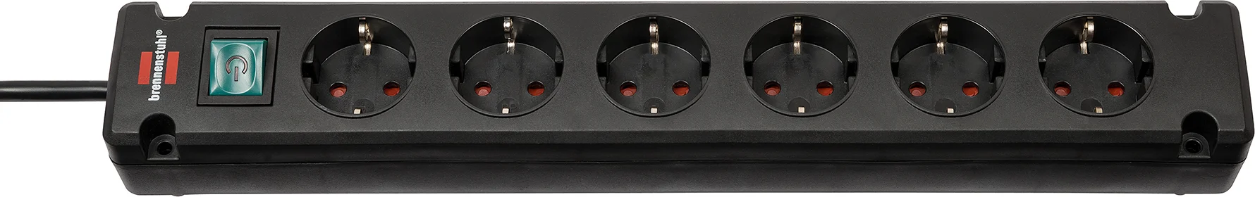 Brennenstuhl Bremounta Stekkerdoos, 6-Voudig (verdeeldoos voor bevestiging , 3m Kabel, met hogere contactbescherming)