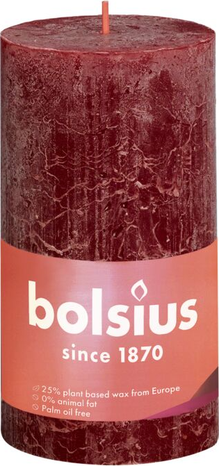 Bolsius Rustiek Stompkaars Red Velvet 130/68