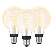 Philips Hue Filamentlamp White Ambiance Globe E27 3-pack