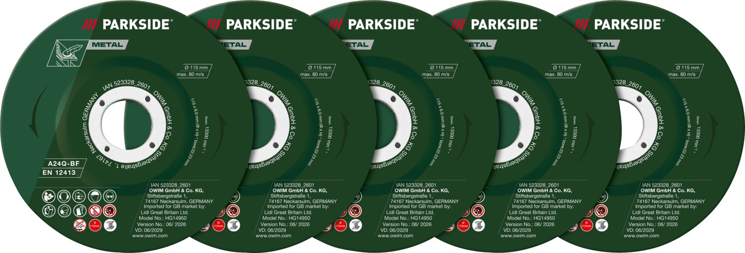 PARKSIDE Accessoires voor haakse slijper, Ø115 mm (Slijpschijven)