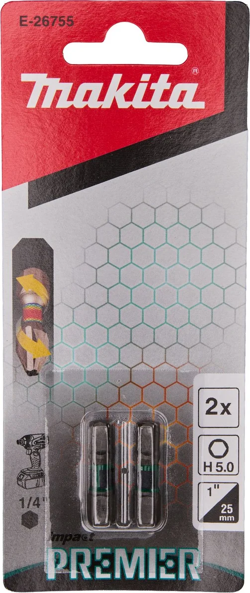 Makita E-26755 Impact Premier Slagschroefbit H5 x 25 mm 2 stuks