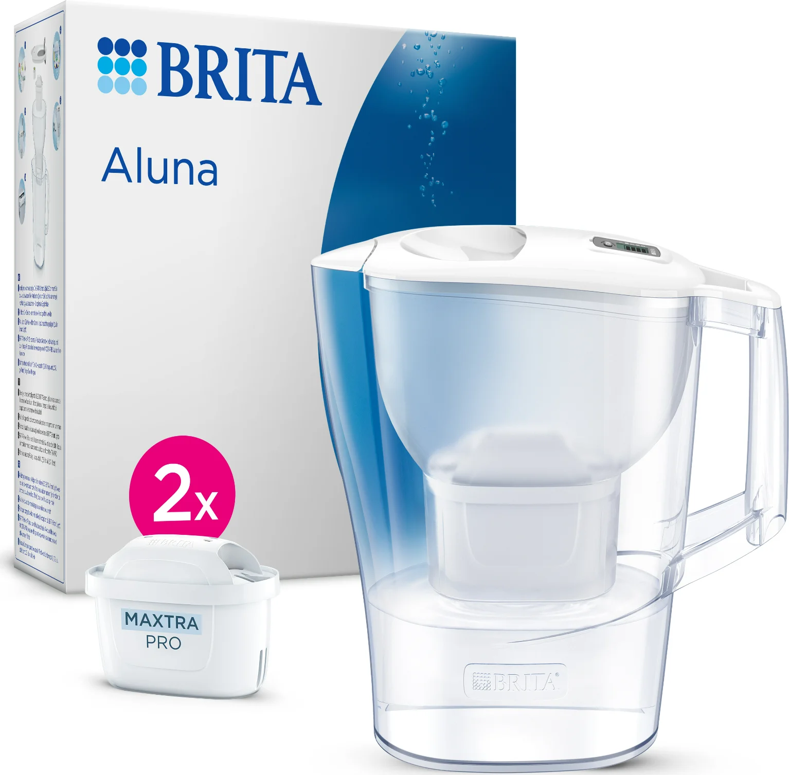 Brita Waterfilterkan Aluna Cool White + 2 Maxtra Filterpatroon