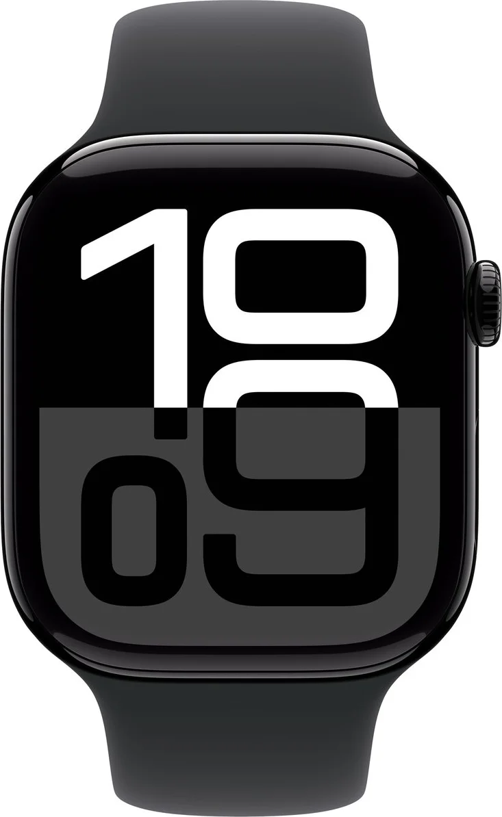 Apple Watch Series 10 - Wifi - 42mm - Zwarte Aluminium Case met Zwart Sportbandje - S/M