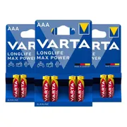 3x Varta Longlife Max Power Alkaline Batterijen AAA 4 stuks