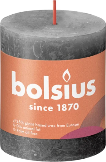 Bolsius Rustiek Stompkaars Stormy Grey 80/68