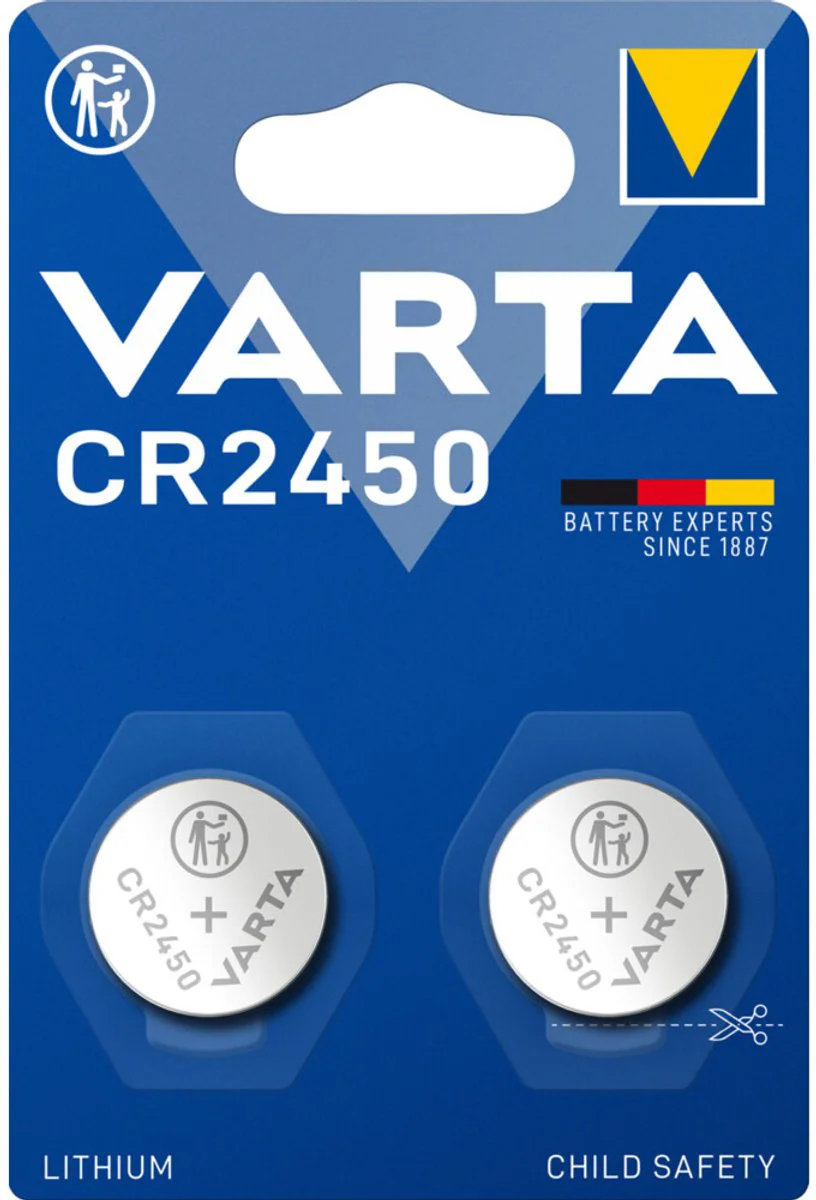 10x Varta LITHIUM Coin Batterijen CR2450 Blister 2 stuks