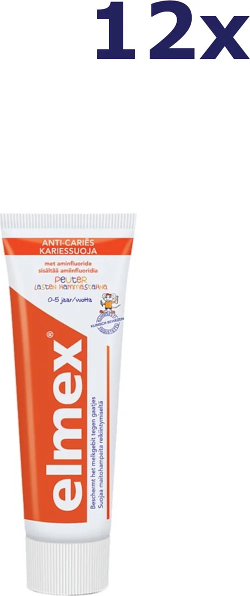 12x Elmex Gel-Tandpasta Peuter (0-5 Jaar) 75 ml
