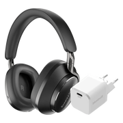 Bowers & Wilkins Px8 Zwart + BlueBuilt Power Delivery Oplader met Usb C Poort 20W Wit