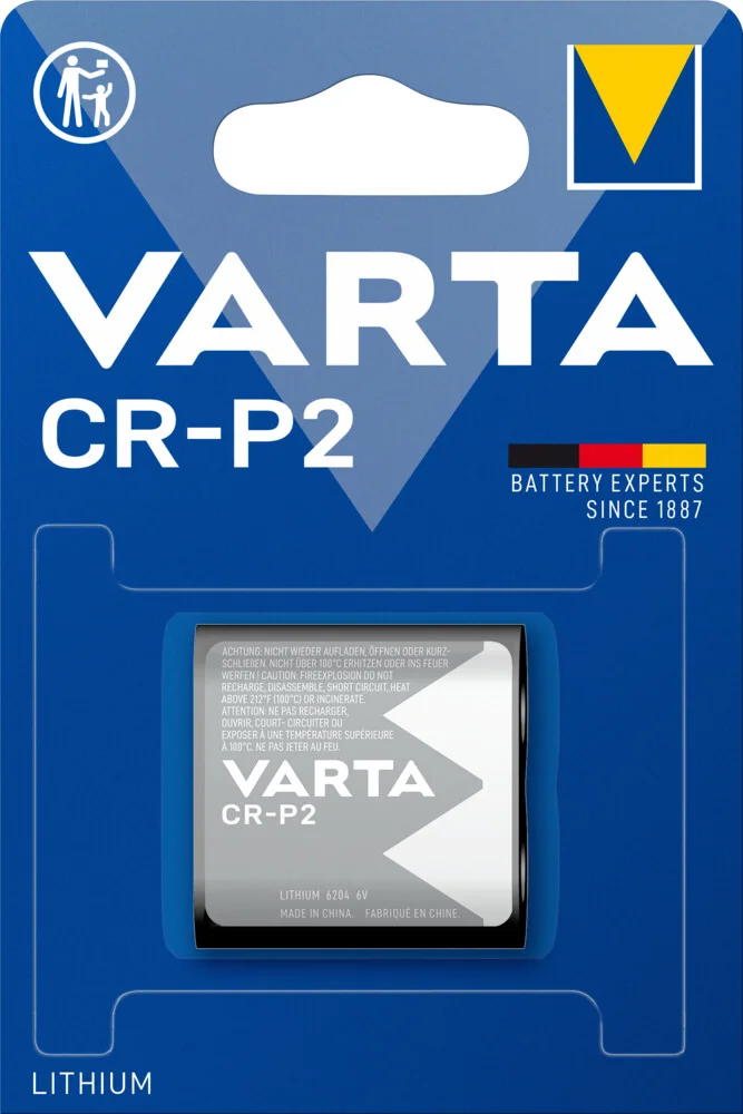 4x Varta LITHIUM Cylindrical Batterijen CR-P2 Blister