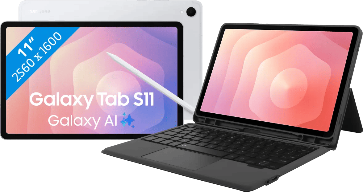 Samsung Galaxy Tab S11 11 inch 256GB Wifi Zilver + BlueBuilt Toetsenbord Hoes QWERTY