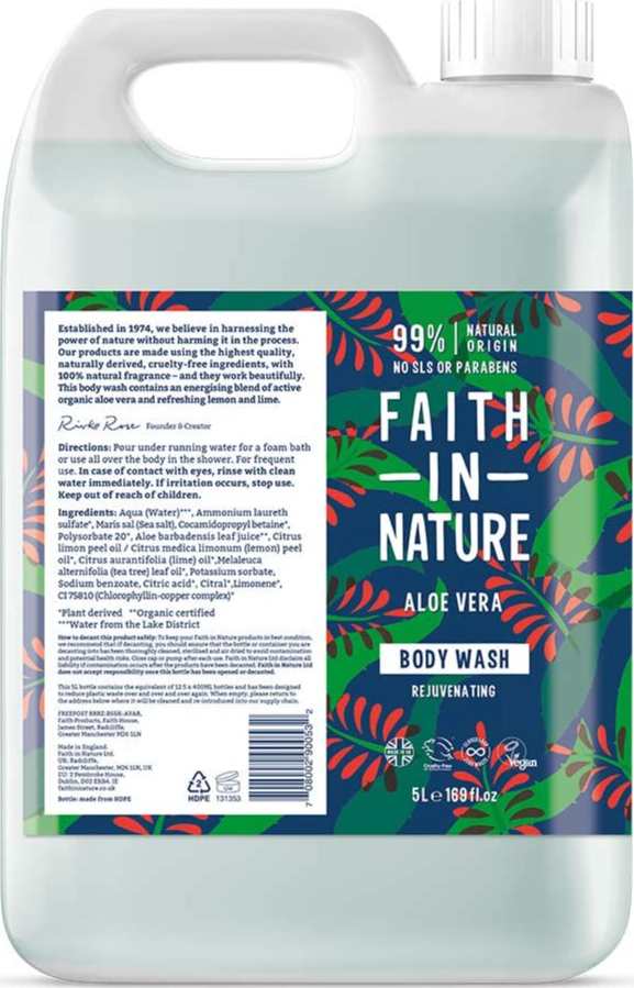 Faith In Nature Aloë Vera Bodywash Navulverpakking 5LT