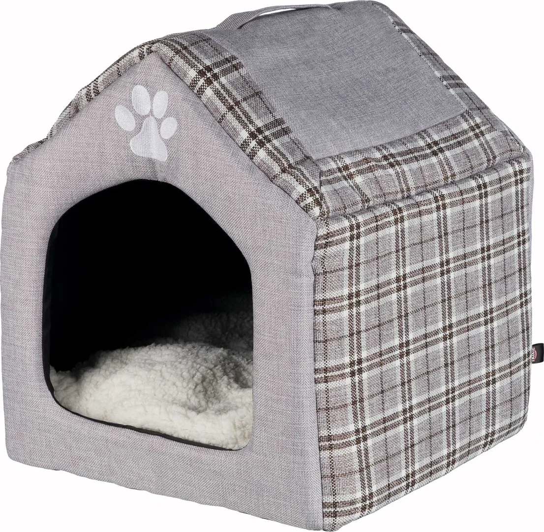 Trixie - Hondenmand - Relax Iglo - Hondenhuis Silas - Grijs/Crème - 40X40X45 cm