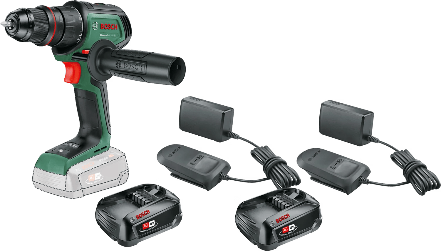 Bosch AdvancedDrill 18V-80 2,5 Ah Accu (2x) Starterspakket