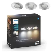 Philips Hue Adore badkamerinbouwspot White Ambiance - rond - Chroom 3-pack + dimmer