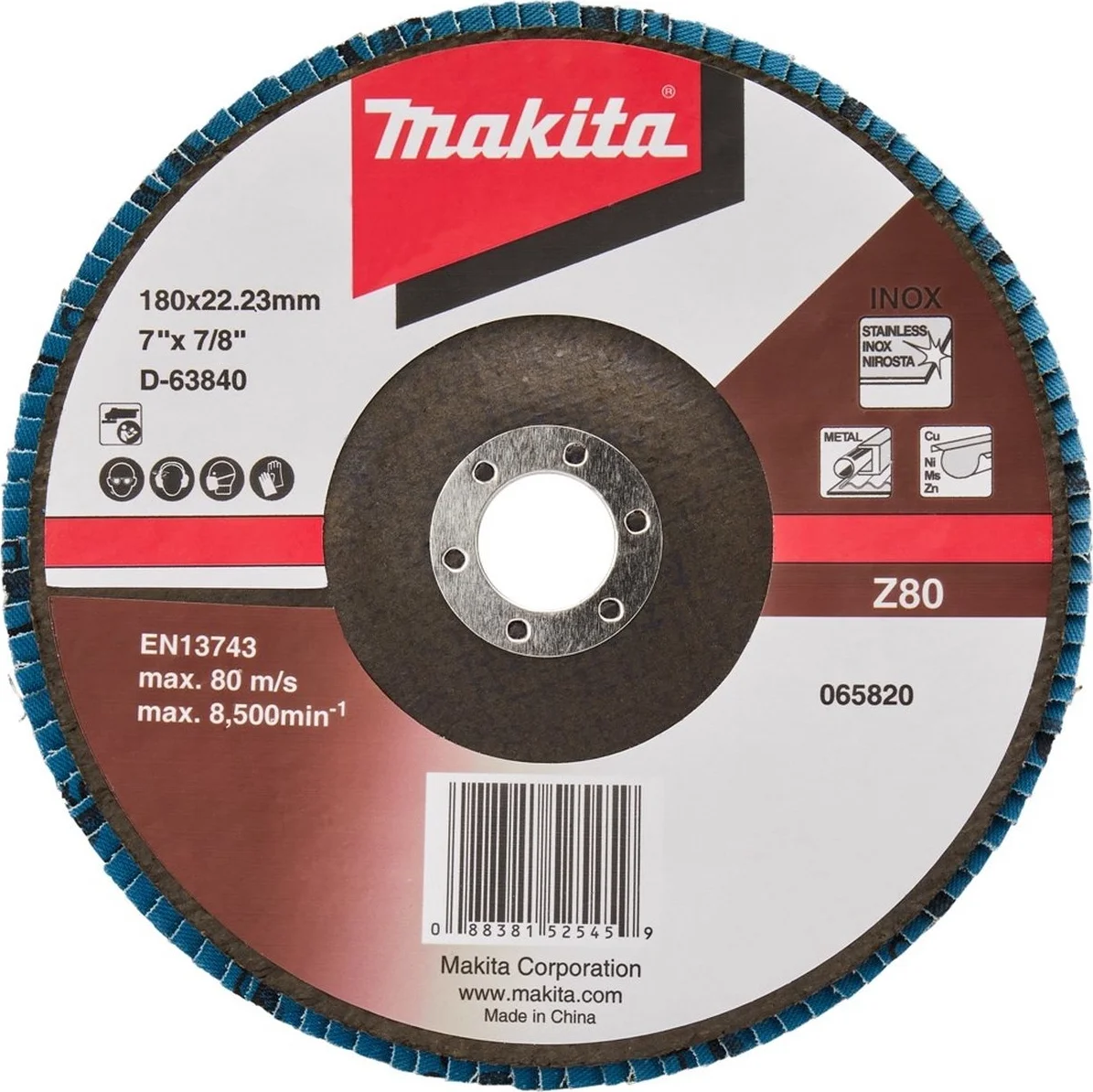 Makita D-63840-10 Lamellenschuurschijf Z80 | 180mm | 10 stuks