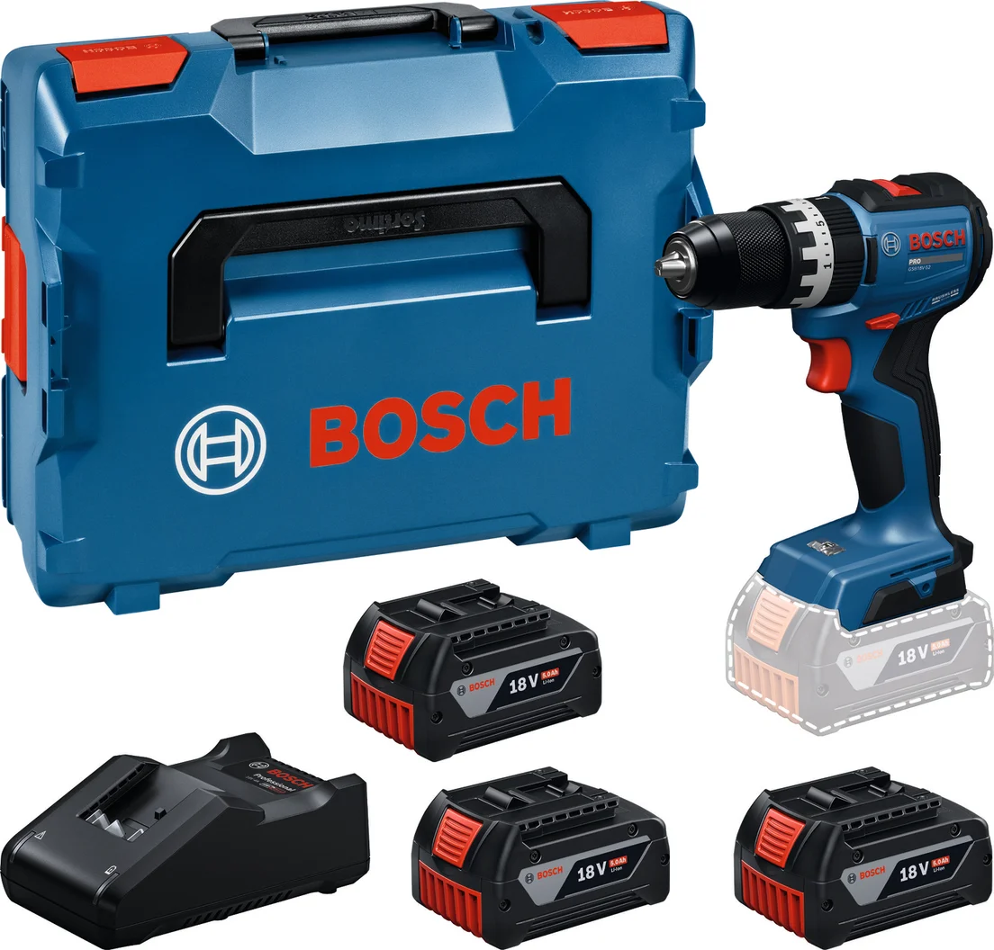 Bosch Professional PRO GSB 18V-52 Accu klop-/schroefboormachine 3x GBA 5.0Ah - 06019S0128