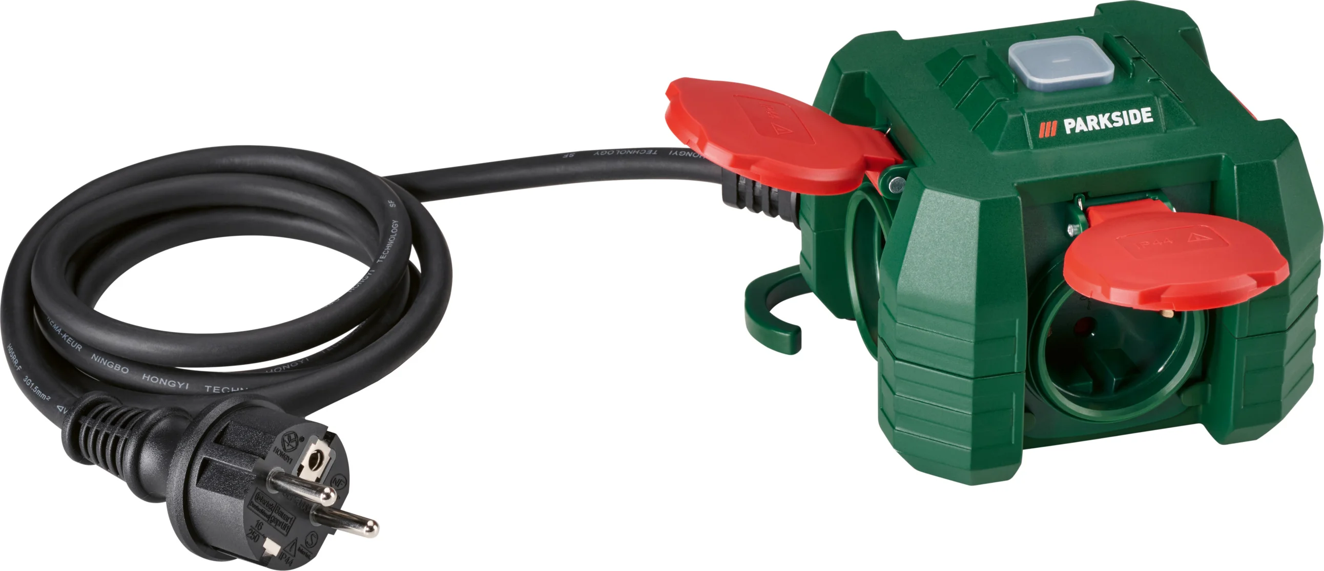 PARKSIDE Stopcontactenblok 1,5 m of mini-kabelhaspel 3 m (Stopcontactblok)