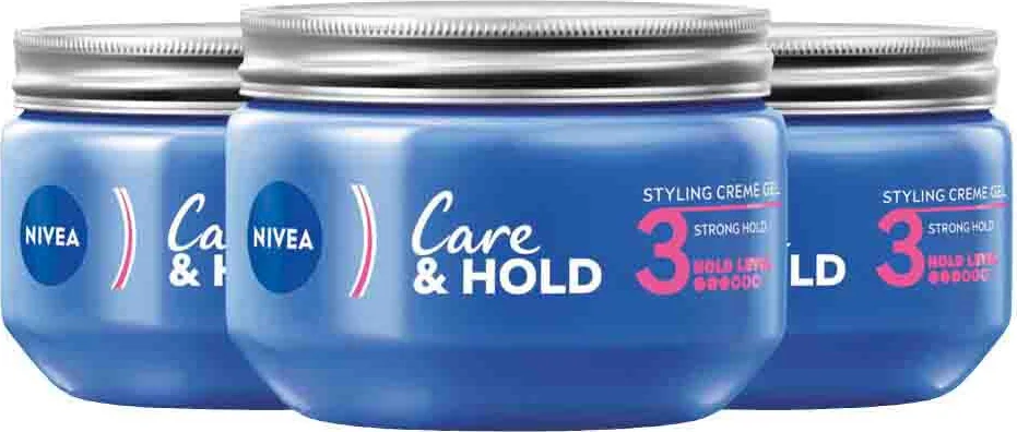 3x NIVEA Crème Gel Care & Hold 3 150 ml