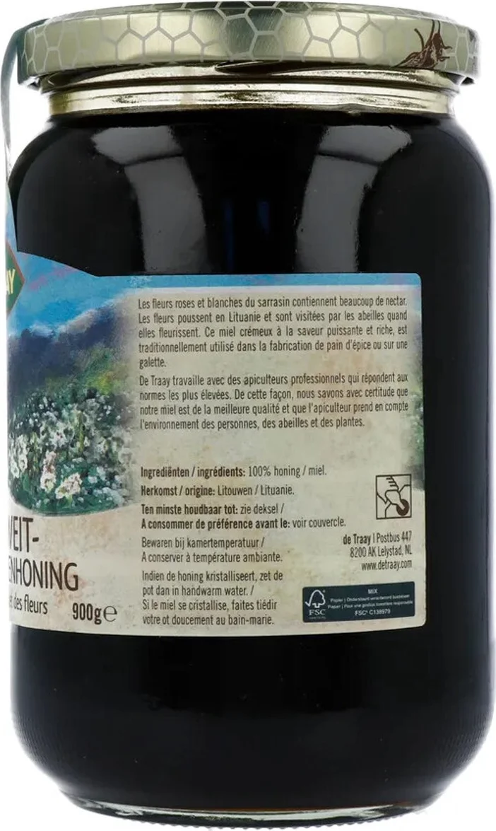 De Traay Boekweit Bloemenhoning 900GR