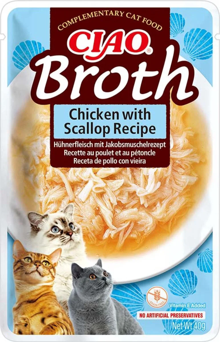 Ciao Broth Kattensnack Chicken & Scallop 40 gr