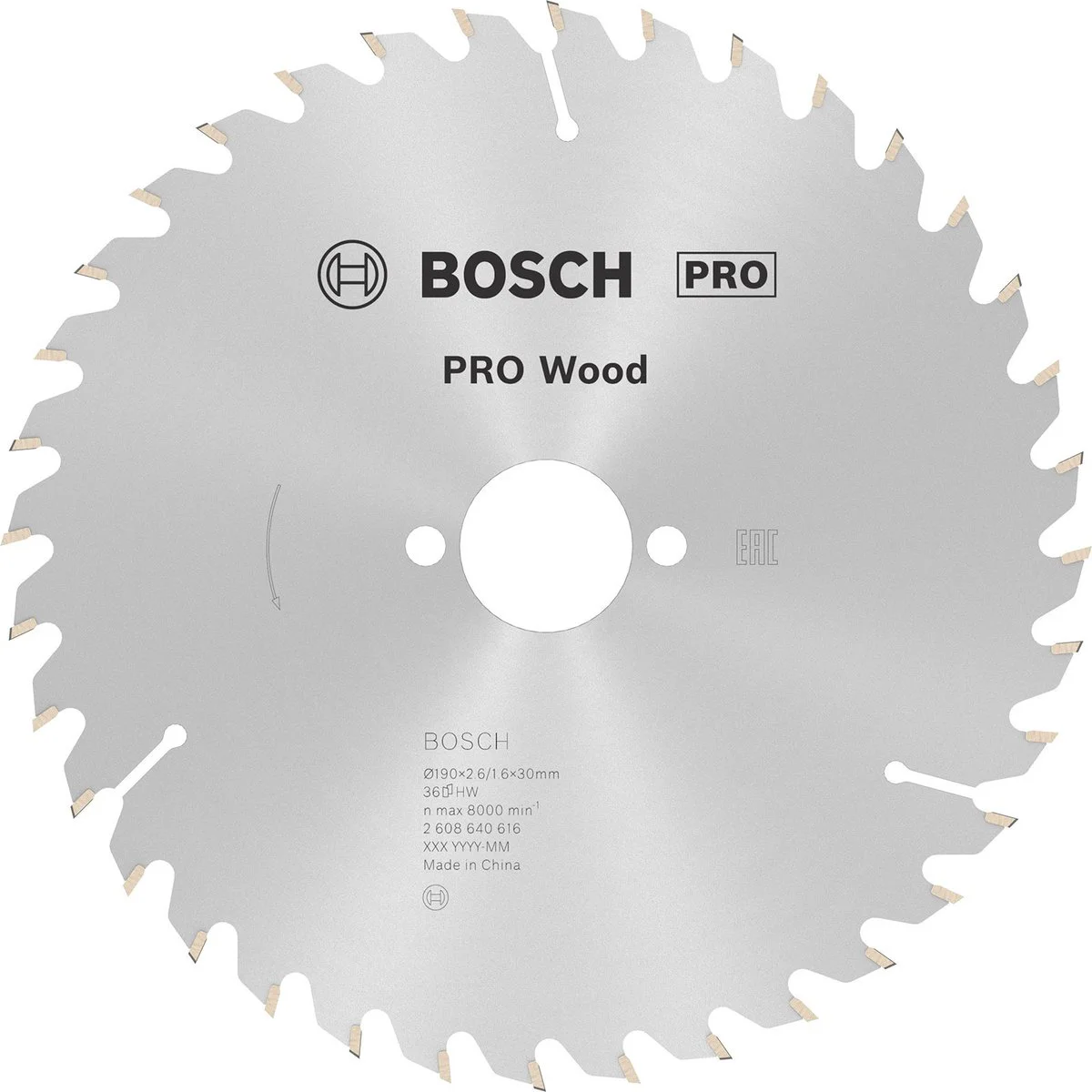 Bosch Professional Cirkelzaagblad PRO Wood | Ø 190 x 2,6 x 30mm 36T - 2608640616