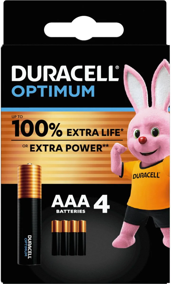 Duracell Alkaline Batterijen Optimum AAA 4 stuks
