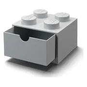 LEGO Bureaulade met 4 noppen - grijs