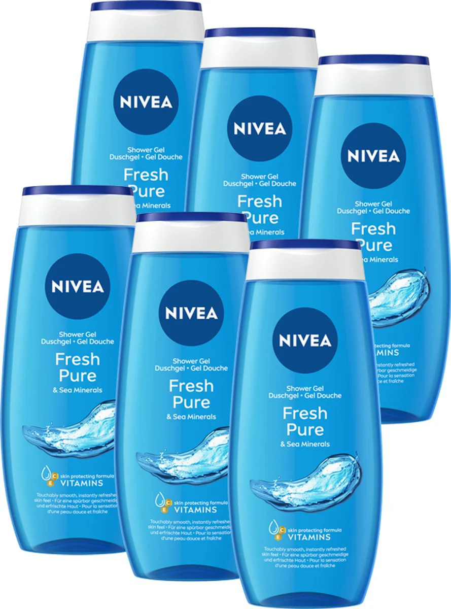 6x NIVEA Douchegel Fresh Pure 250 ml