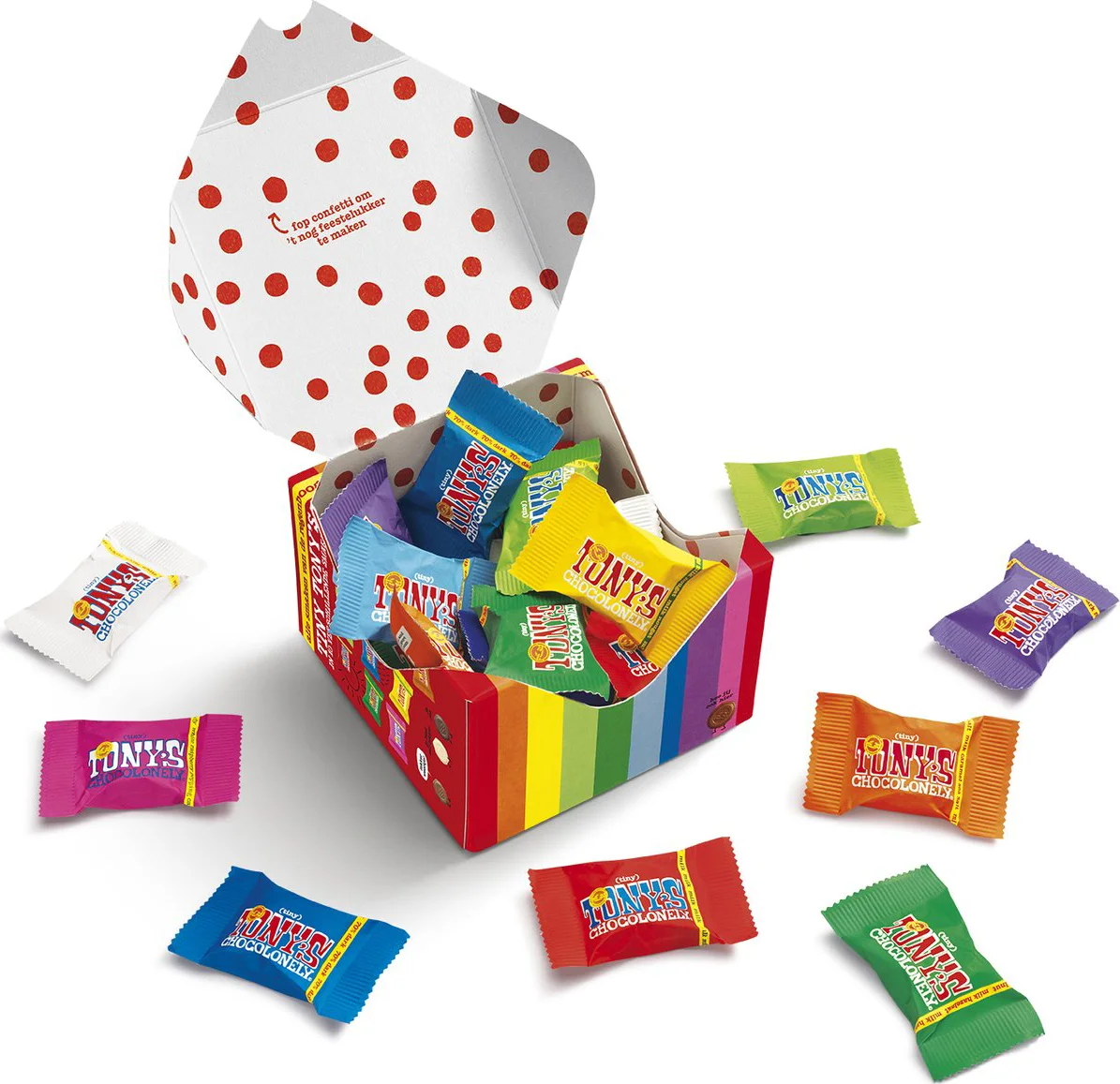 Tony's Chocolonely - Chocoladecadeau - Tiny Tony's - Verjaardag - 22 Mini Uitdeel Chocolaatjes - Belgische Fairtrade Chocola