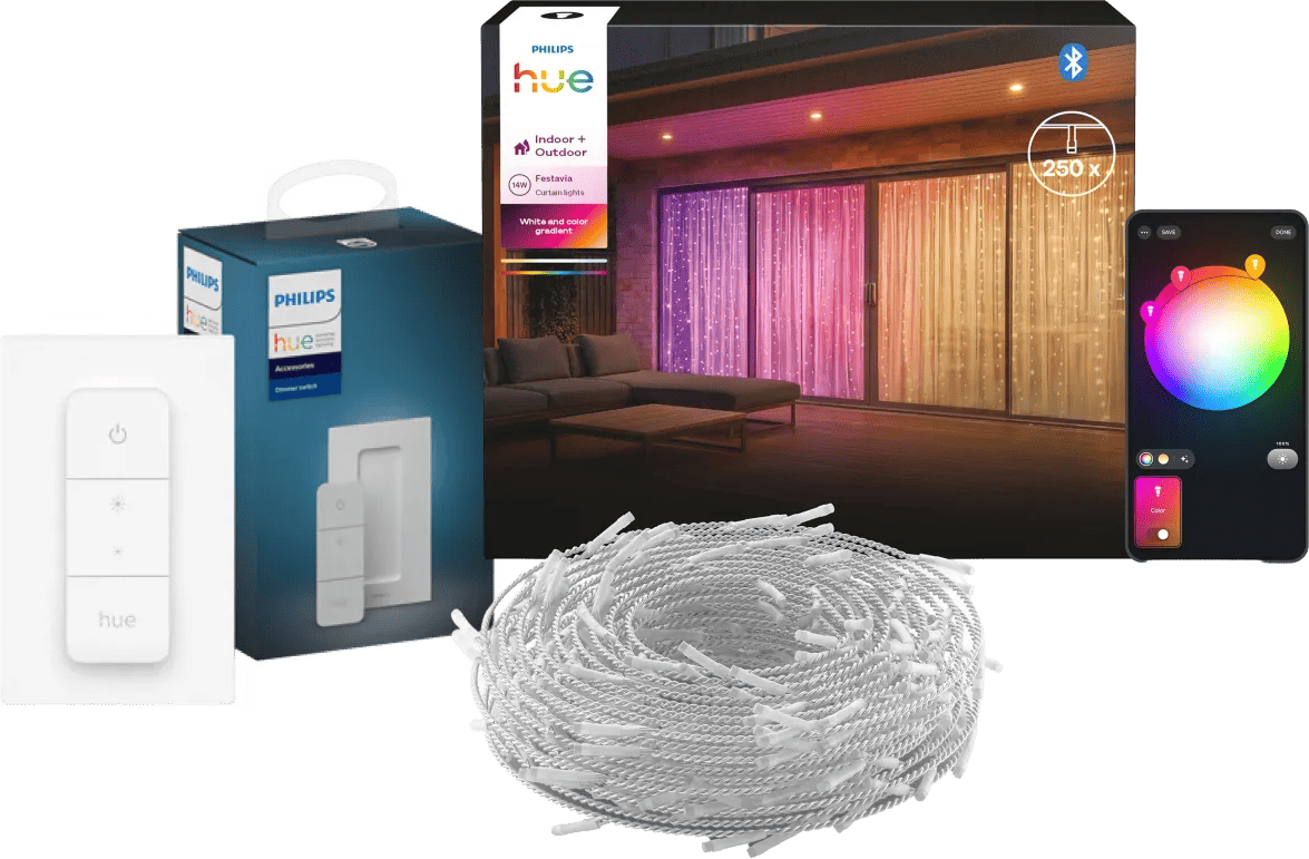 Philips Hue LED Lichtgordijn 1,35 x 2 meter + Dimmer