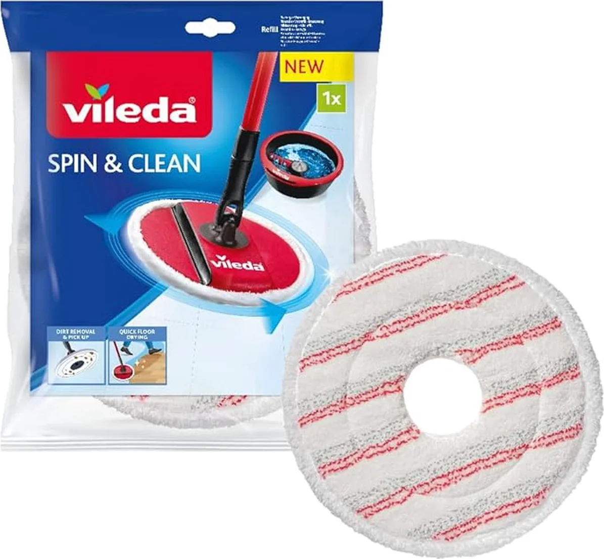 Vileda Spin & Clean - Vervanging Wit en Rood