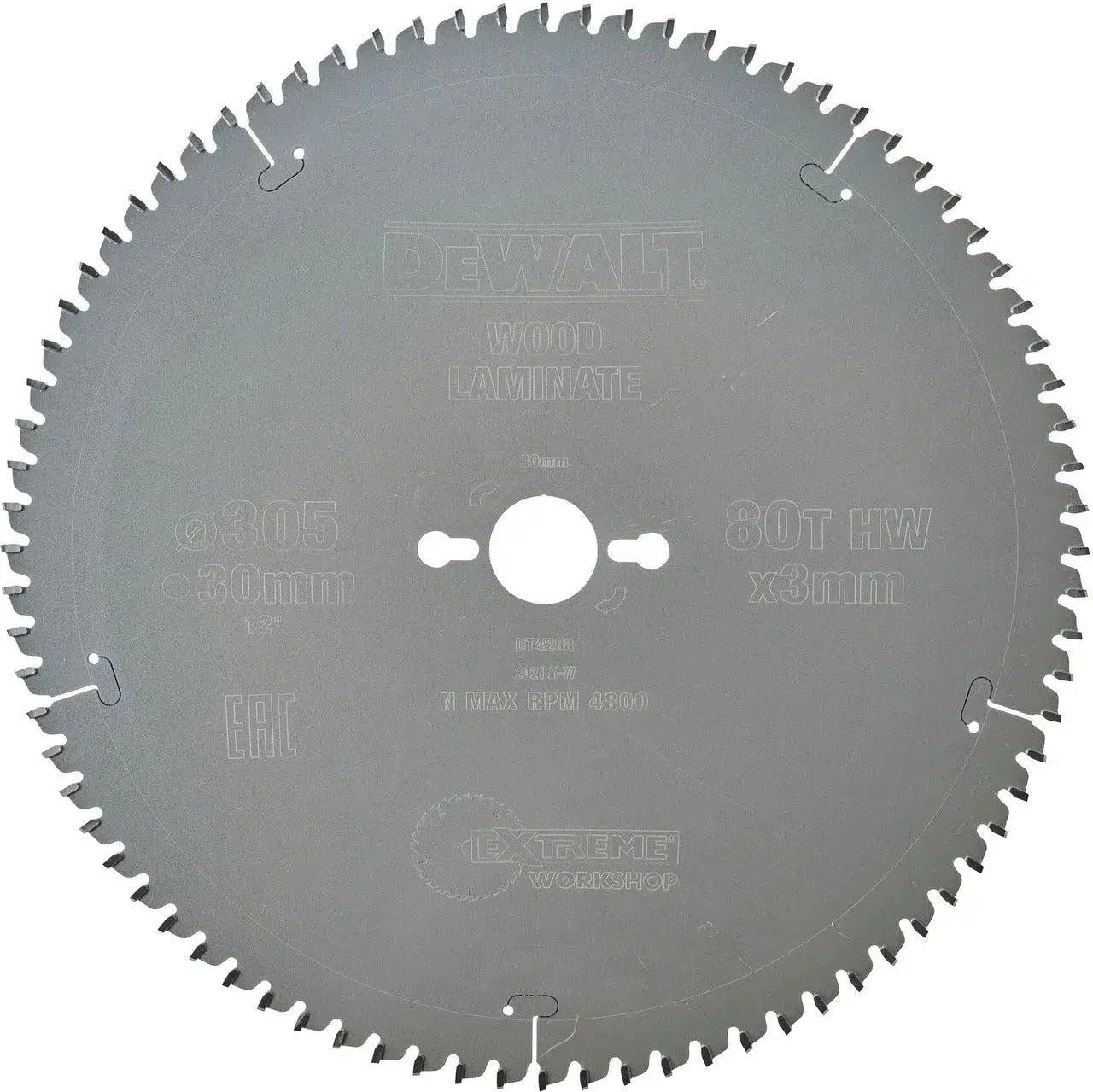 DeWALT Cirkelzaagblad voor Laminaat | Extreme | Ø 305mm Asgat 30mm 80T - DT4288-QZ