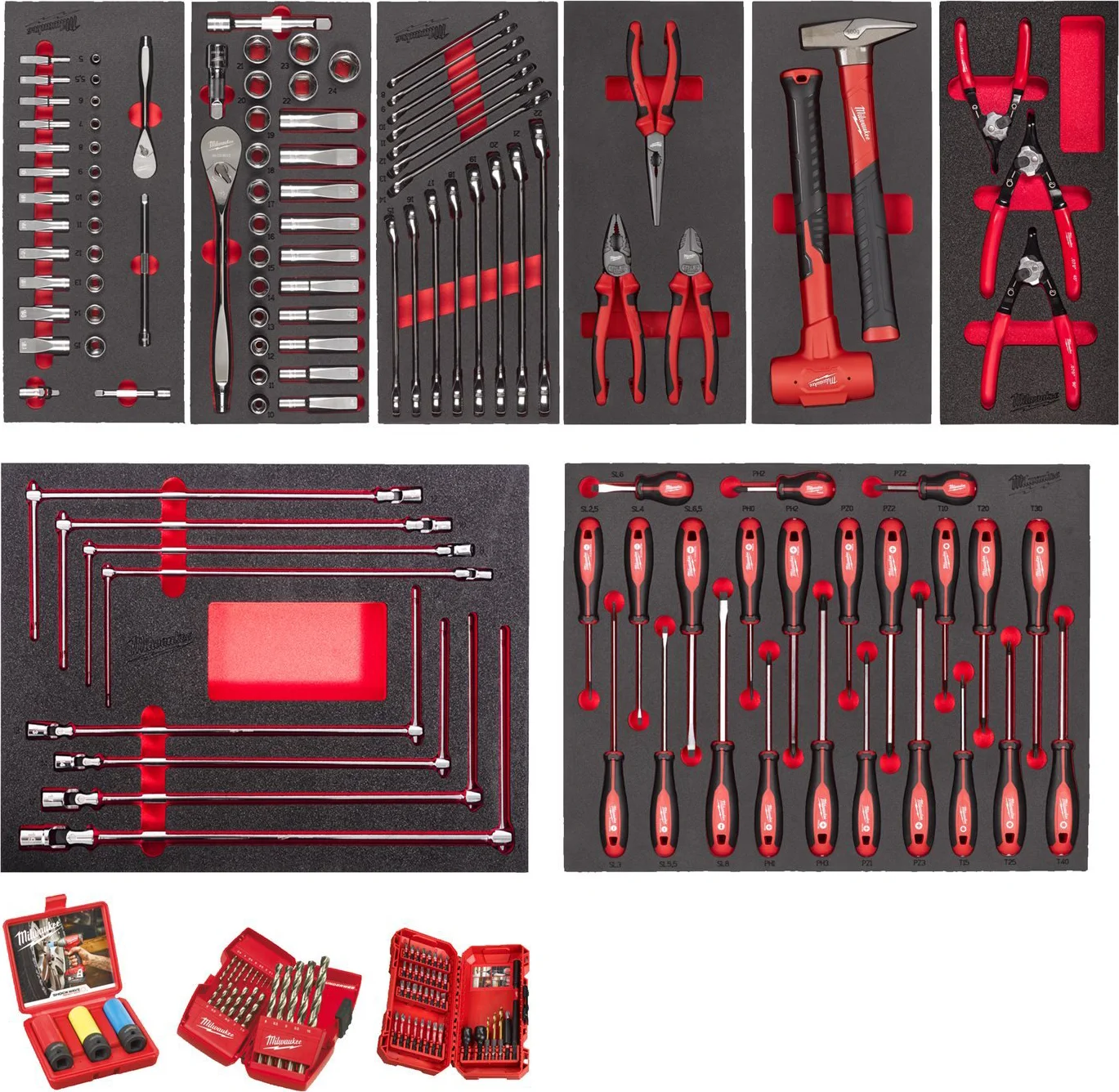 Milwaukee TOOLGUARD™ Master foam inlay automotive 172-delig - 4932499474