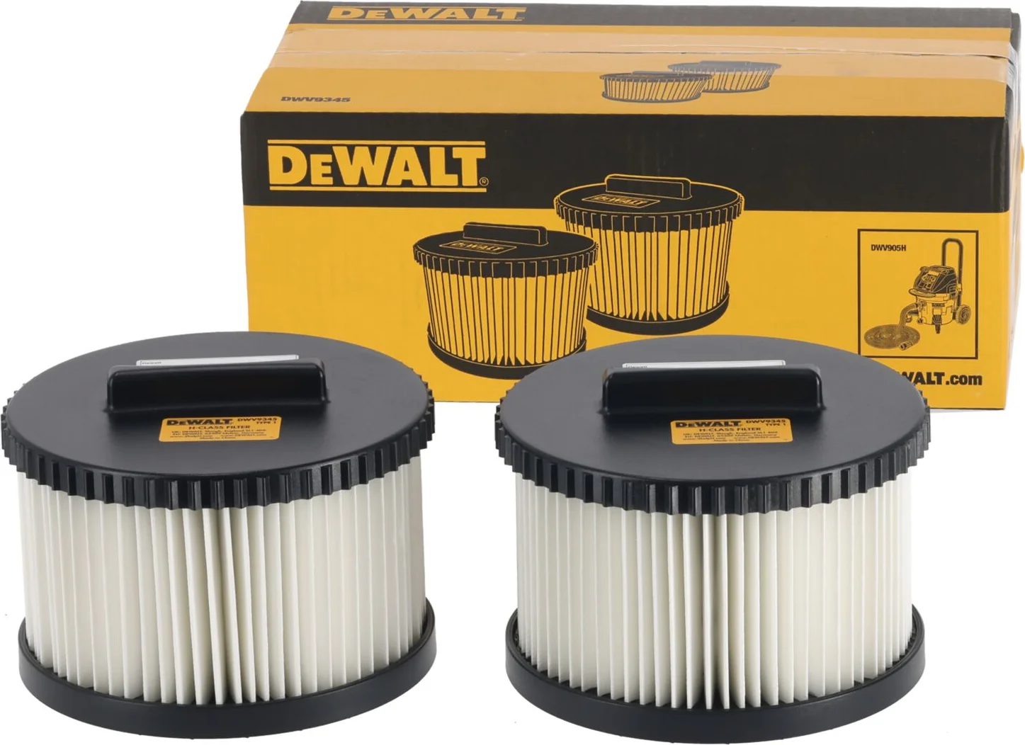 DeWALT DWV9345 Vervangfilter voor H-klasse stofzuigers (DWV905H) VE=2