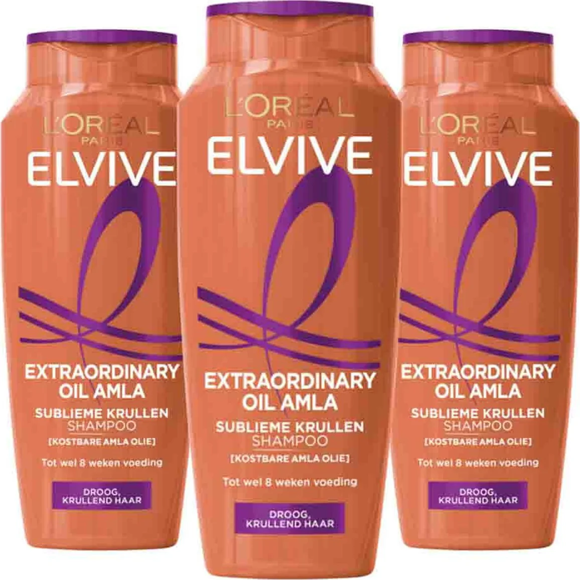 3x L'Oréal Elvive Extraordinary Oil Krulverzorging Shampoo 250 ml