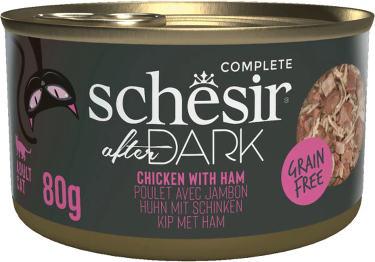 12x Schesir After Dark Bouillon Kip & Ham 80 gr