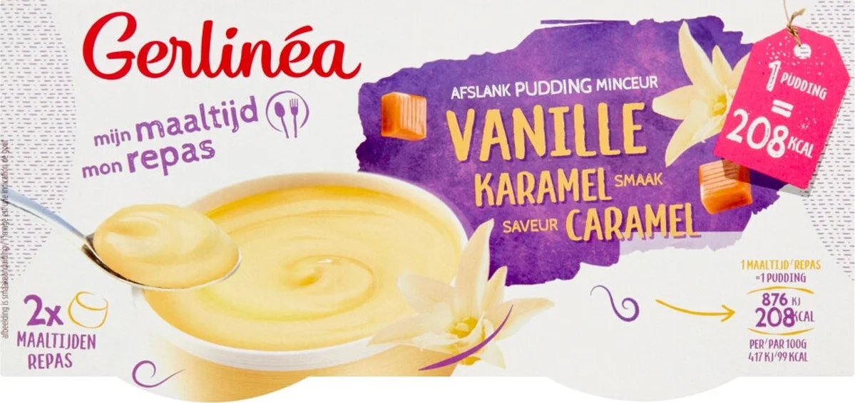 Gerlinea Pudding Vanille 2 stuks
