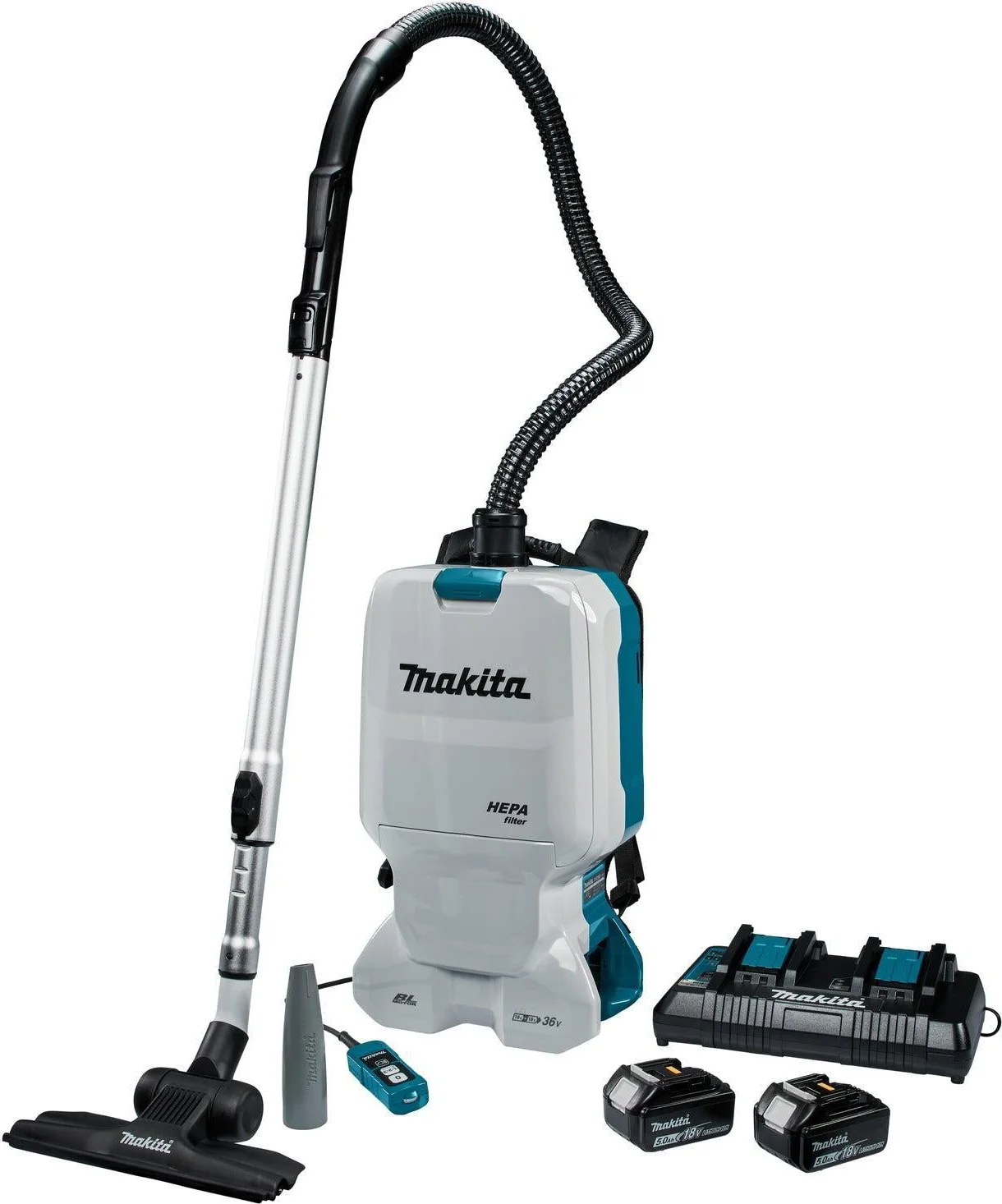 Makita DVC660PT2 Accu Rugstofzuiger voor Schoonmaak 2x18V 5.0Ah
