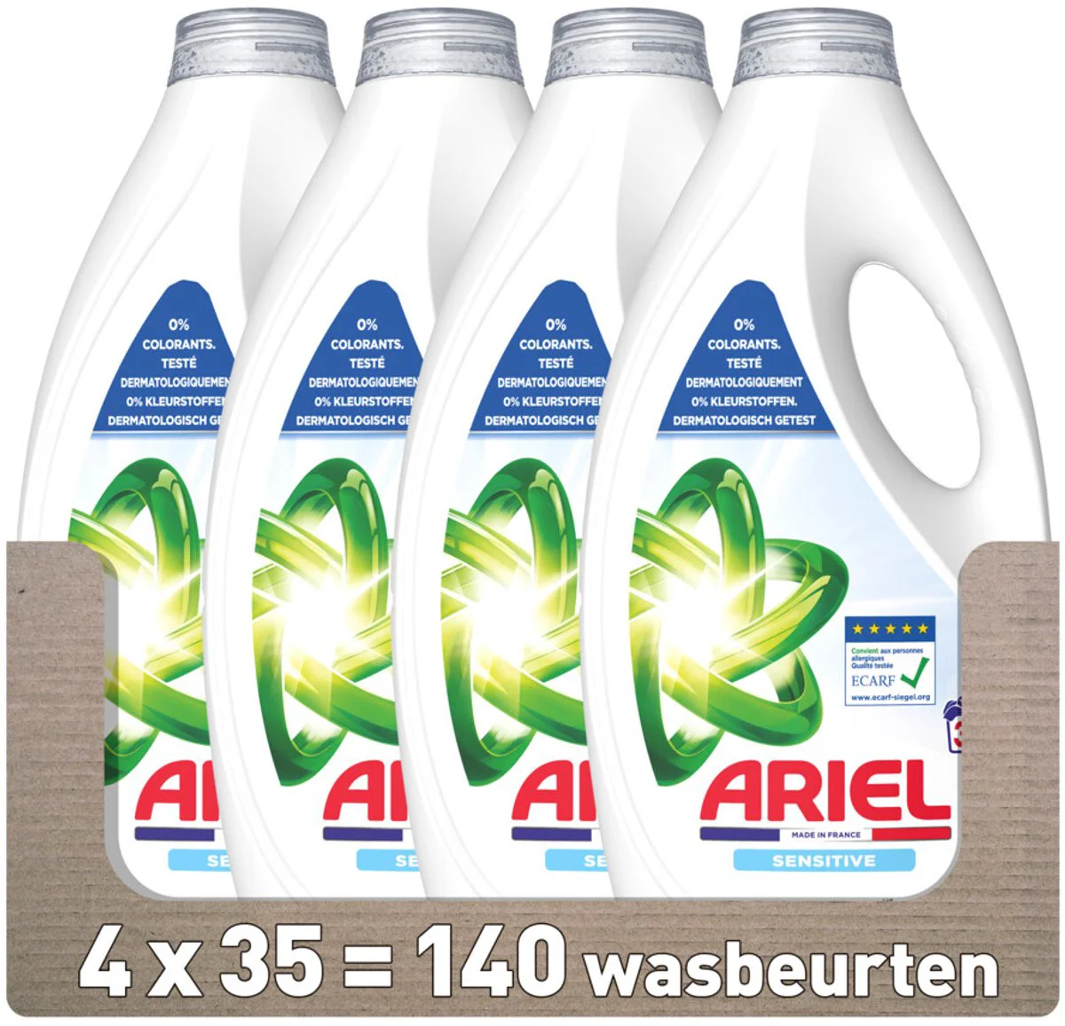 4x Ariel Vloeibaar Wasmiddel Sensitive 35 Wasbeurten 1575 ml