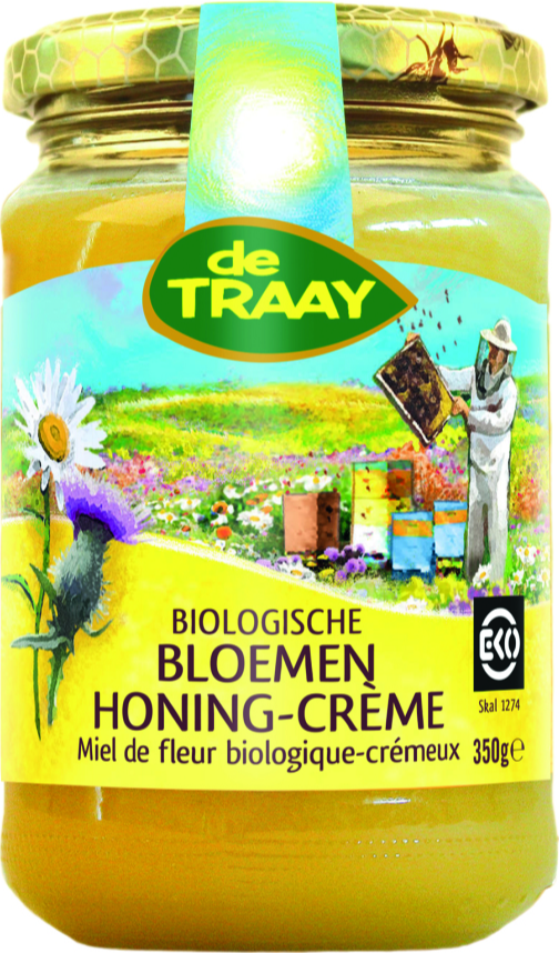 De Traay Biologische Bloemen Honing-Cremé 350GR