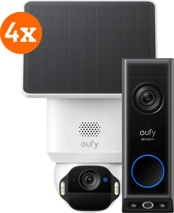 Eufy SoloCam E42 4-Pack + Video Doorbell E340